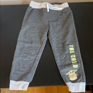 Kids Gray Jogger Sweatpants with The Child  baby yoda Graphic 3t